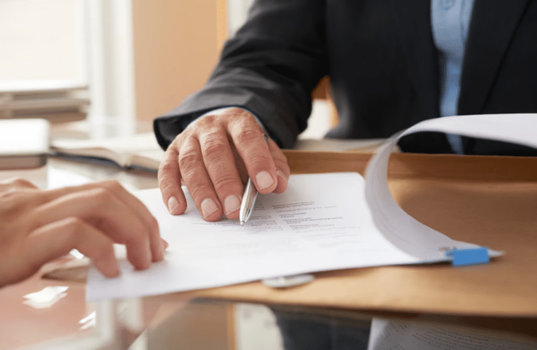 a person signing a document